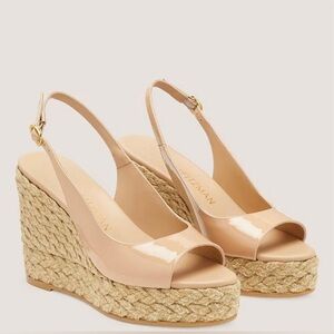 Stuart Weitzman Island Peep Toe Espadrille Wedge Platform Sandals - NWT
